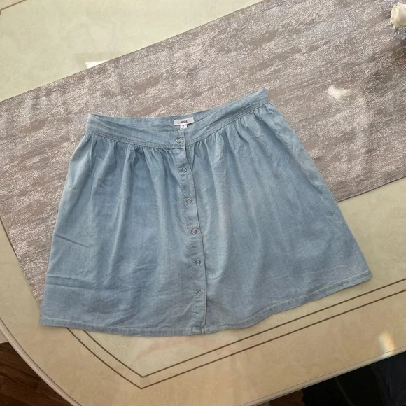 Ardene Light Blue Button-Front Skater Skirt - Picture 10 of 16